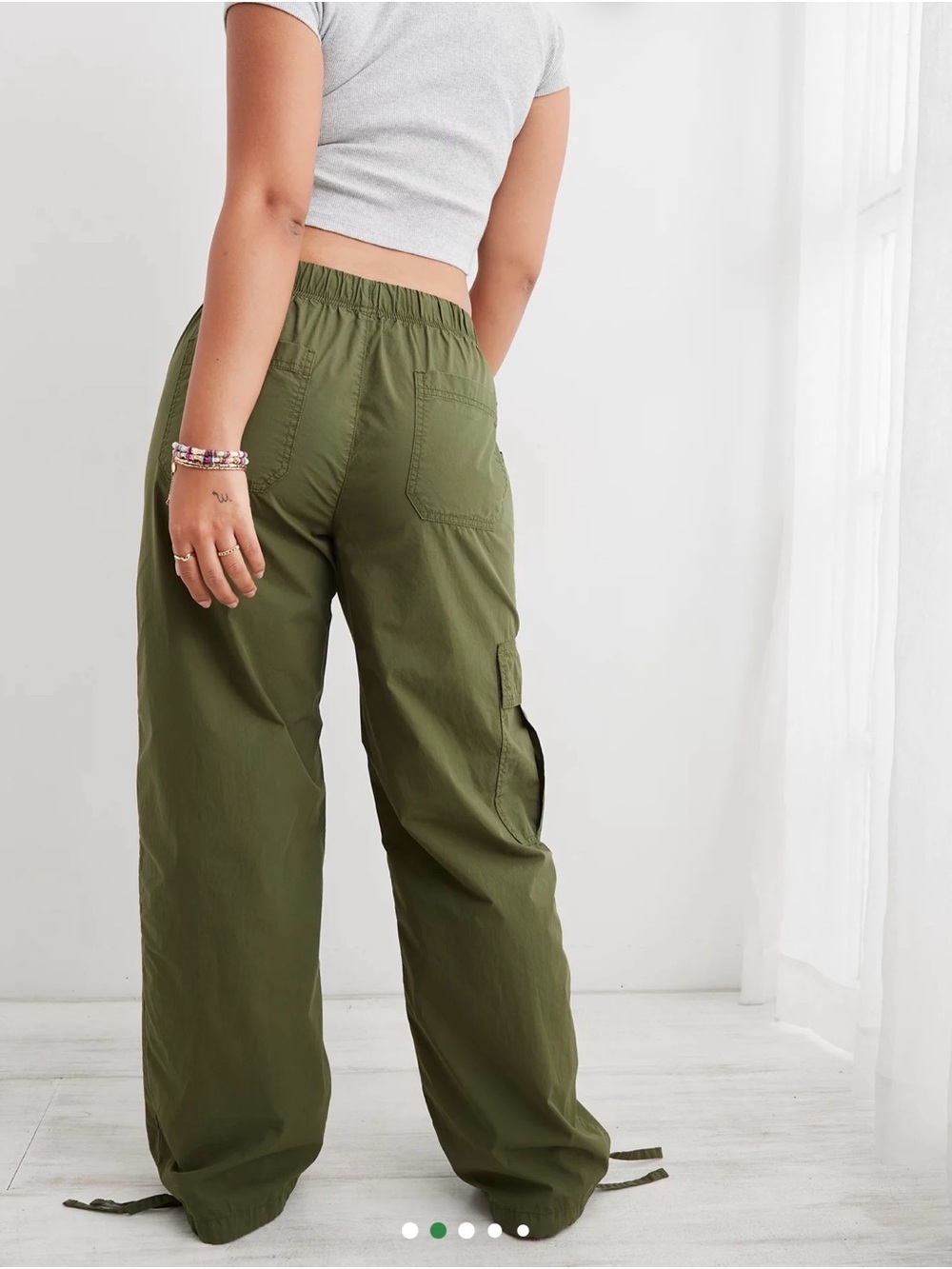 Aerie Avenue Baggy Cargo Utility Pant Olive Green (M/8) - Picture 2 of 15